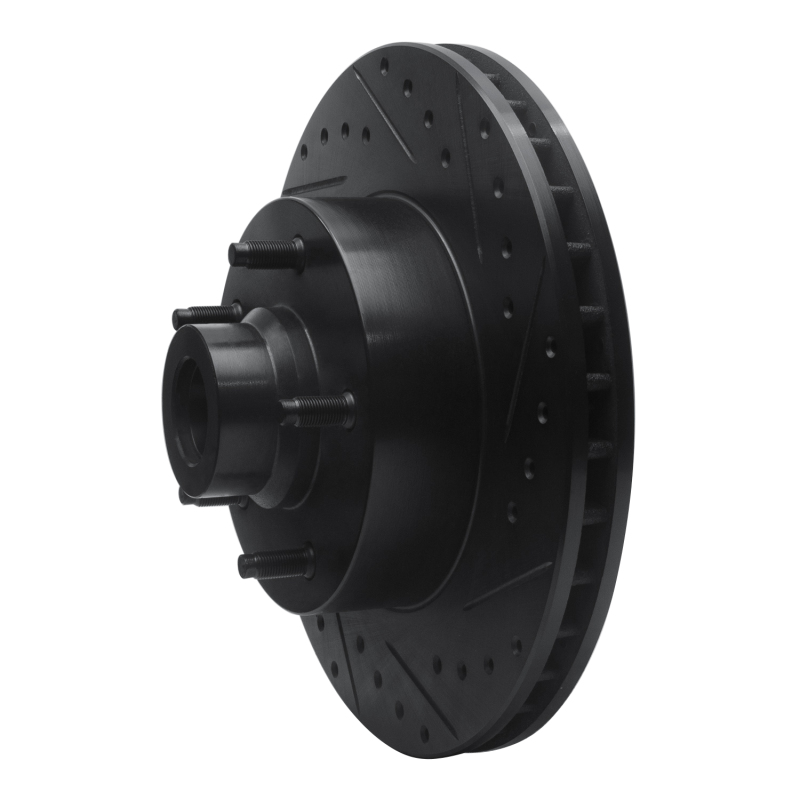 Dodge Ram 1500 Van Brake Rotor (1) - Front Right - R1 Concepts - Drilled & Slotted - Black - 2003